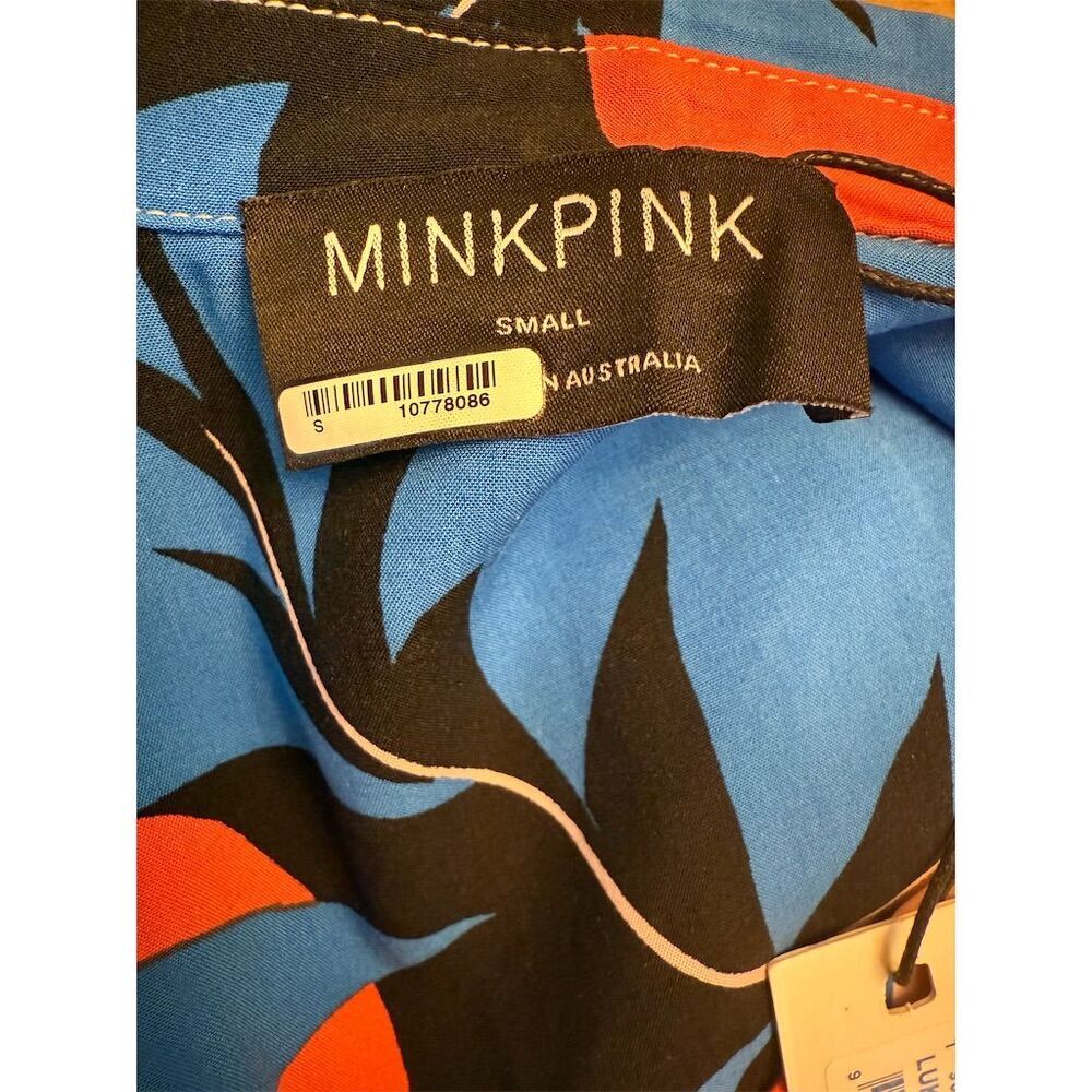 NWT MINKPINK Women's Lukas Button-Up Shirt Standard Size S Tropical Floral - Picture 8 of 10